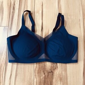 Honeylove CrossOver Liftwear V-neck Bra Sz M Blue Wireless Seamless Adjustable